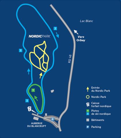 Plan du Nordic Park du Lac Blanc - Massif des Vosges